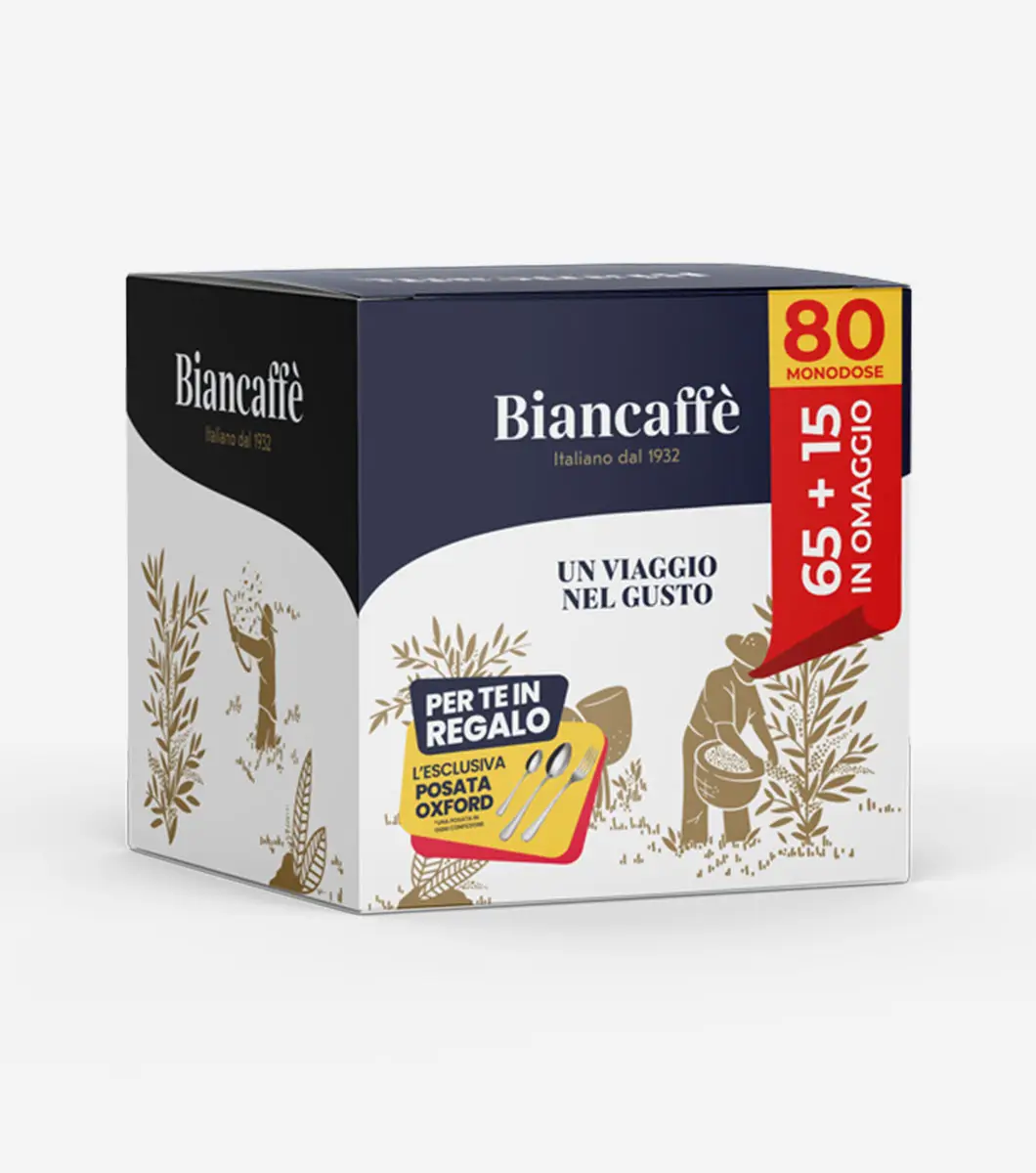Promo 80 (65+15) omaggio Cialde ESE 44mm Biancaffè