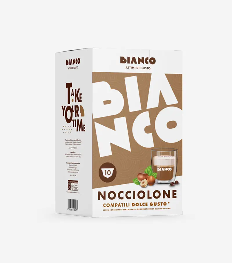 10 Capsule Dolce Gusto Bianco Caffè Nocciolone