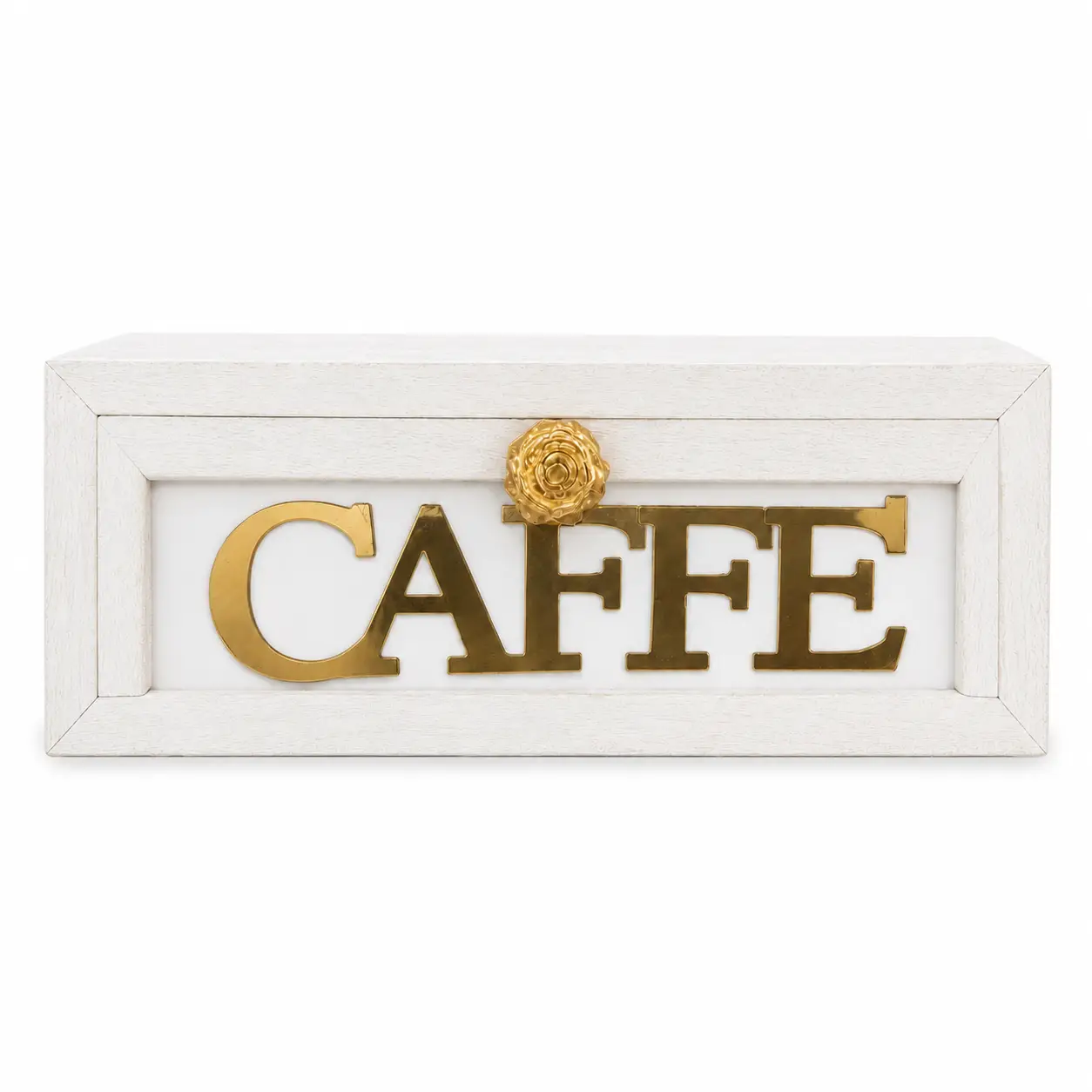 Cassetto Porta Cialde Bianco Scritta Dorata