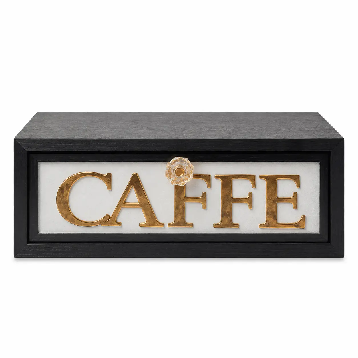 Cassetto Porta Cialde Nero Scritta Dorata