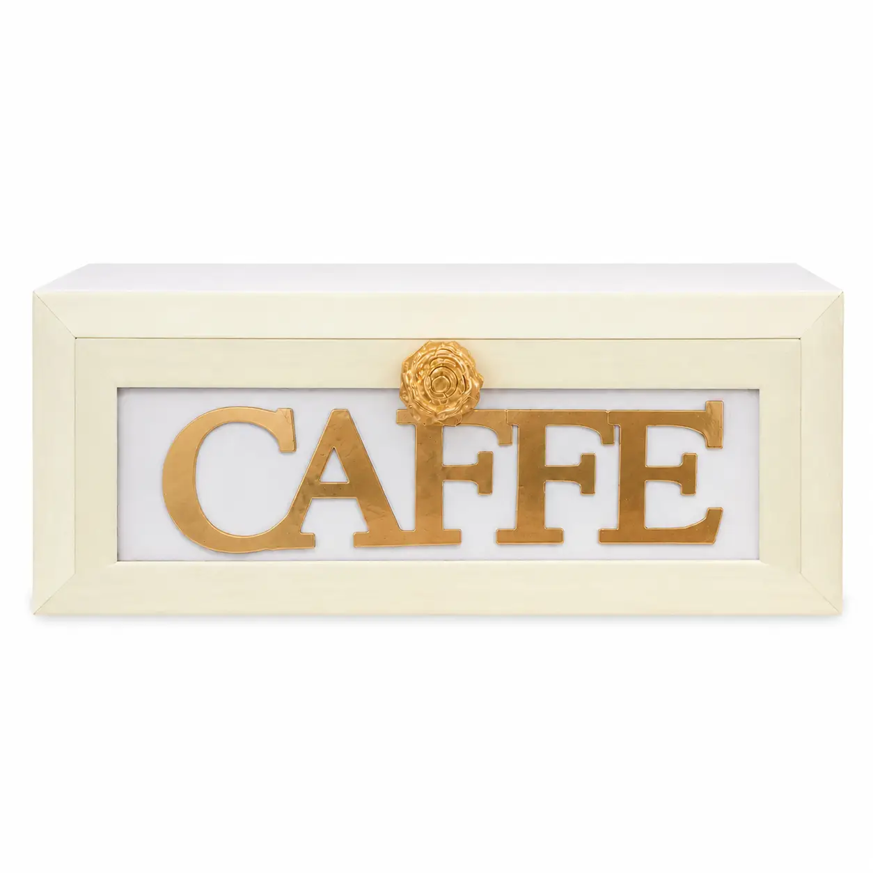 Cassetto Porta Cialde Panna Scritta Dorata