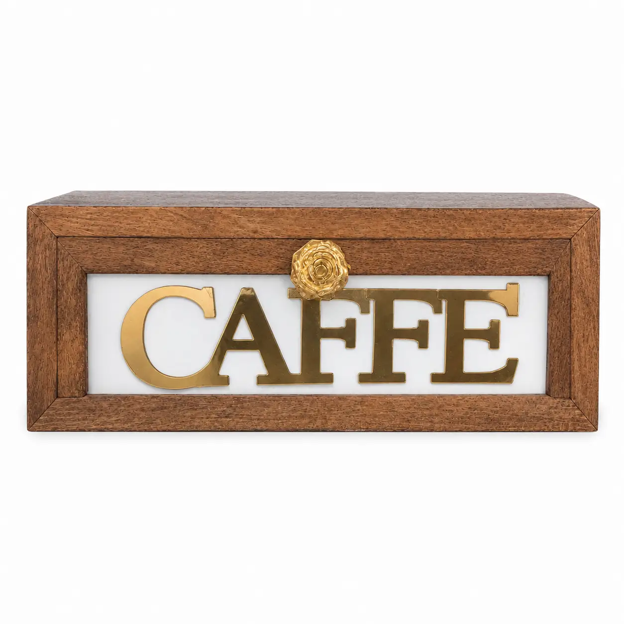 Cassetto Porta Cialde Marrone Scritta Dorata